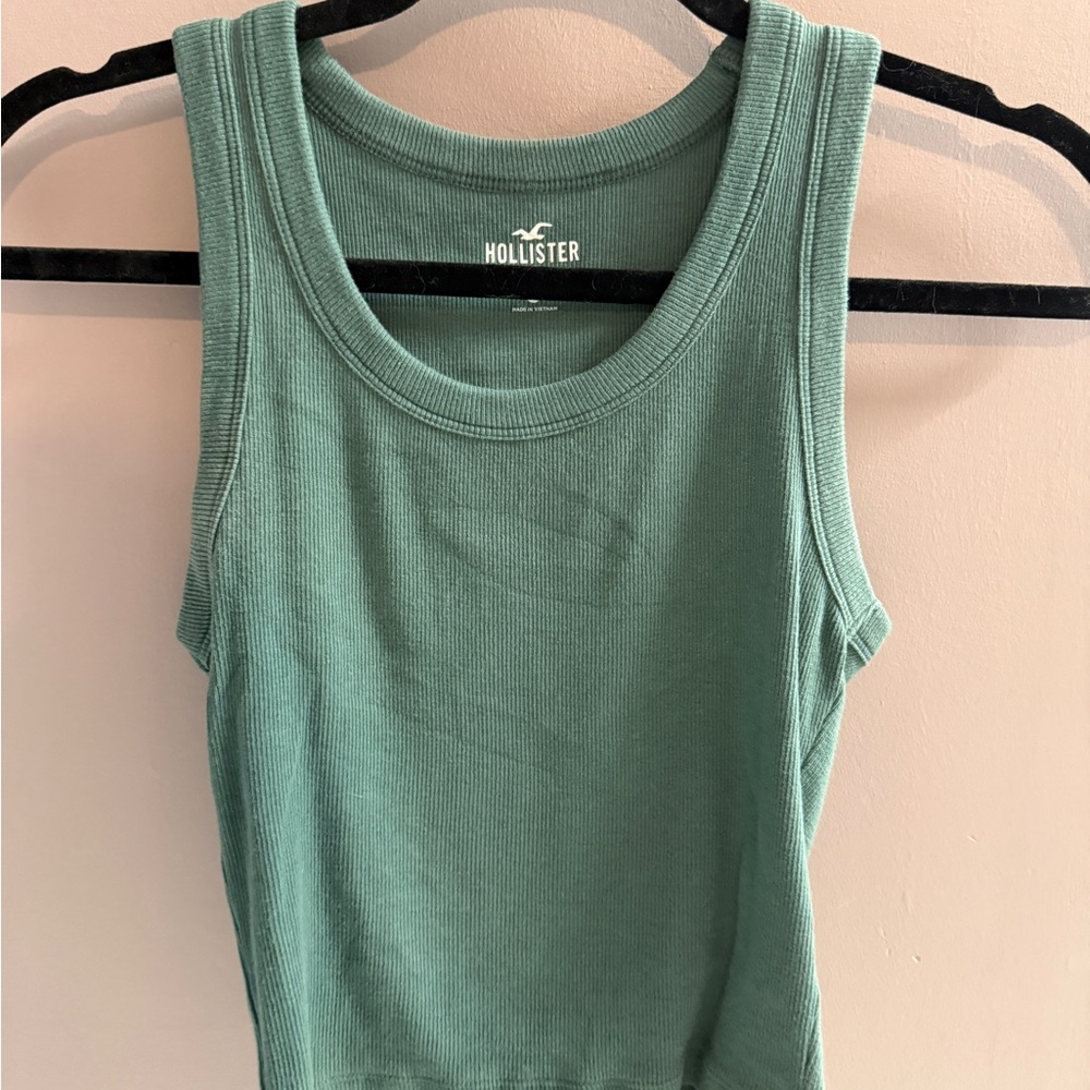 Hollister Women's Teal Tank Top